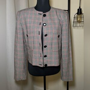 Talbots Houndstooth Chic Jacket Classic Preppy Size 6 Blazer